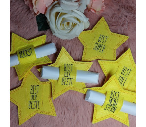 ADVENTSKALENDER VORFREUDE Türchen - Stickserie - 10 ITH Sterne mit Schlitz